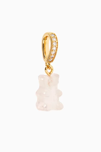 Nostalgia Bear Crystal Pendant in 18kt Gold-plated Brass