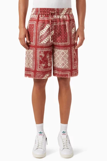 Lewis Printed Shorts in Silk Twill