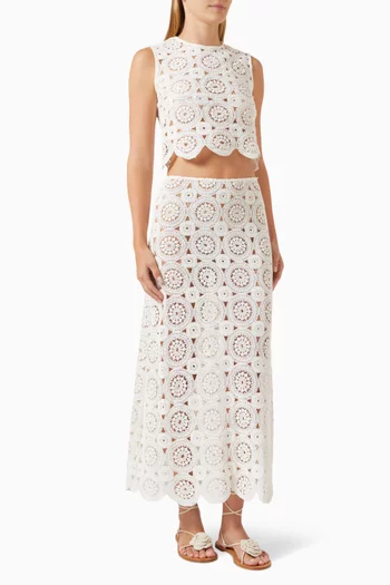 Dido Top & Skirt Lace Set in Cotton