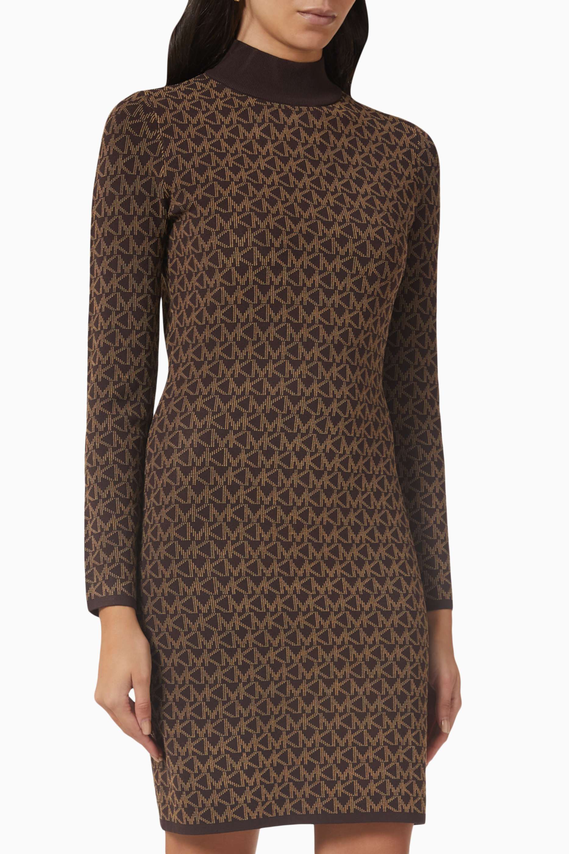 Michael Kors Logo Mockneck Dress in Recycled jacquard price in Doha Qatar Compare Prices