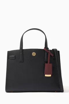 Buy Tory Burch Black Walker Small Satchel Bag in Leather For Women - Main Image