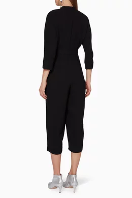 Buy WHISTLES Black Black Arabella Cropped Jumpsuit for Women in
