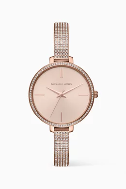 Jaryn pave gold cheap tone watch