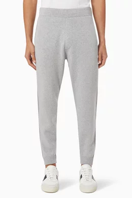 Buy Theory Grey Stripe Sweatpants in Wool Cashmere for Men in