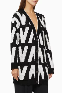 Buy Valentino Garavani Black Sweater in Valentino Optical Jacquard