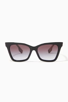 Burberry check detail online square frame sunglasses