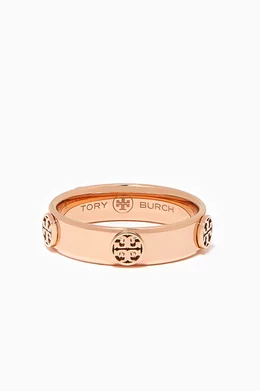 Shop Tory Burch Rose Gold Miller Stud Ring in Stainless Steel for WOMEN |  Ounass Qatar