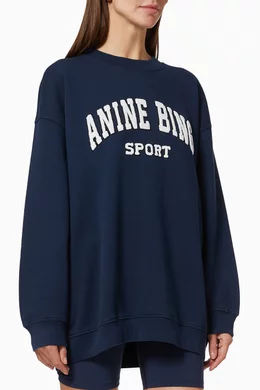 Buy ANINE BING Blue Tyler Sweatshirt in Organic Cotton Fleece for