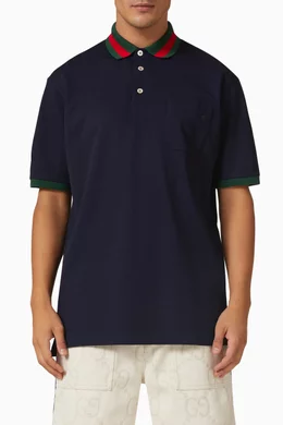 Gucci polo web collar top