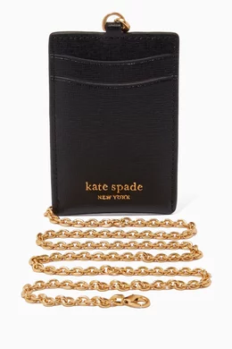 Shop Kate Spade New York Black Monogram Lanyard in Leather for WOMEN |  Ounass Qatar