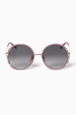 Buy Chloé Purple Celeste Round Sunglasses in Metal for Women in Qatar