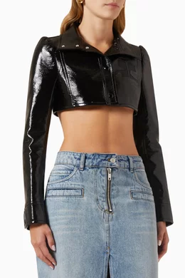 Vinyl cropped new arrivals jacket