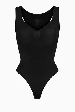 Buy SKIMS Black Seamless Sculpt Scoop Neck Thong Bodysuit for Women in  Qatar