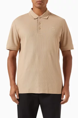 Burberry monogram motif cotton piqué polo shirt cheap