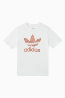 Buy adidas White Trefoil T shirt in Cotton jersey for Girls in Qatar