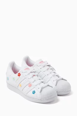 Adidas kids superstar shop faux leather sneakers