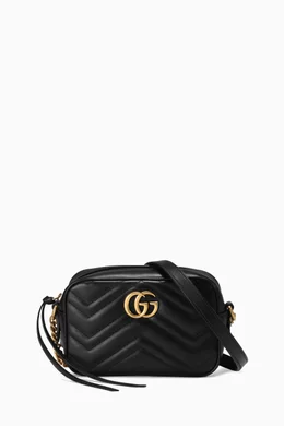Buy Gucci Black Mini GG Marmont Camera Shoulder Bag in Matelass