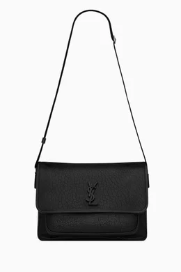 Buy SAINT LAURENT Black Niki Messenger Bag in Grained Leather