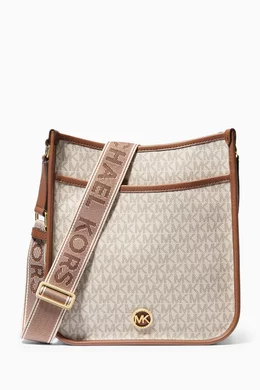 Buy Michael Kors Neutral Large Luisa Signature Logo Messenger Bag