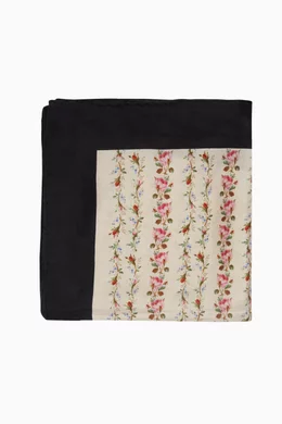 Buy Gucci Neutral Ivory Rose Print Silk Scarf For Women Online Ounass Qatar