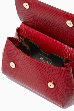 Buy Dolce & Gabbana Red Red Mini Sicily Iguana-effect
