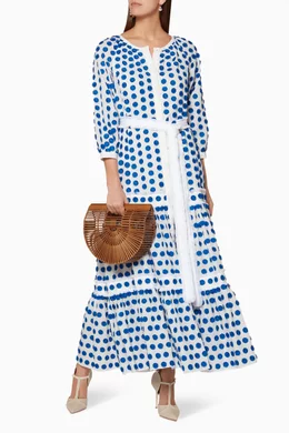 Buy Alexis Blue White & Blue Embroidered Gaiya Maxi Dress For Women Online  | Ounass Qatar