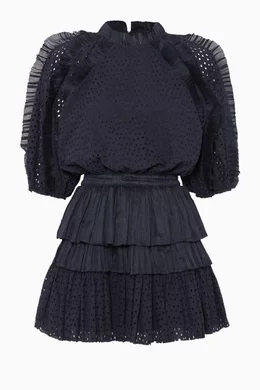 Buy Aje Blue Navy Esqueda Mini Dress For Women Online Ounass Qatar
