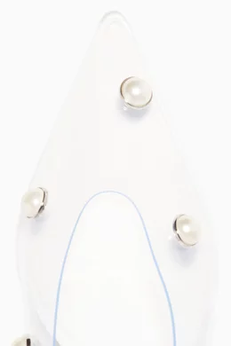 Buy Stella McCartney Clear Embellished Point-Toe Stilettos For