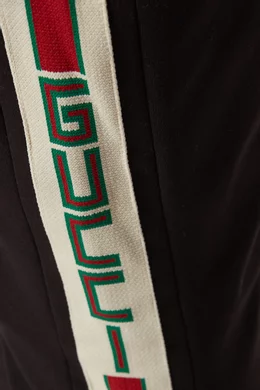 Buy Gucci Black Logo Striped Gabardine Stretch Trousers For Men Online Ounass Qatar