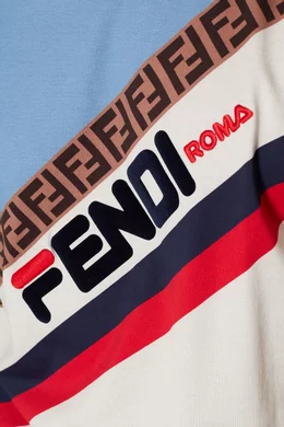 Buy Fendi Blue White Fila Oversized T Shirt For Men Online Ounass Qatar