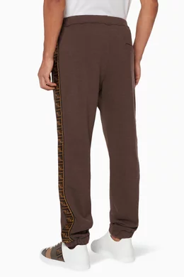 Buy Fendi Brown Logo Detail Jogging Pants For Men Online Ounass Qatar