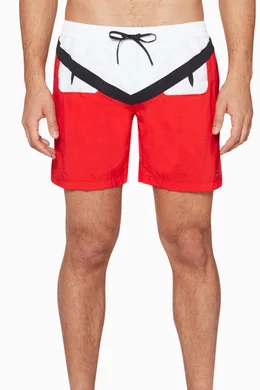 Buy Fendi Brown Red Bag Bugs Eyes Swim Shorts For Men Online Ounass Qatar
