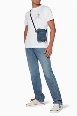 Buy Off White Blue Denim Medium Wash Hip Bag For Men Online Ounass Qatar