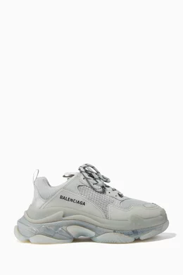 Buy Balenciaga Grey Light Grey Triple S Sneakers For Women Online Ounass Qatar