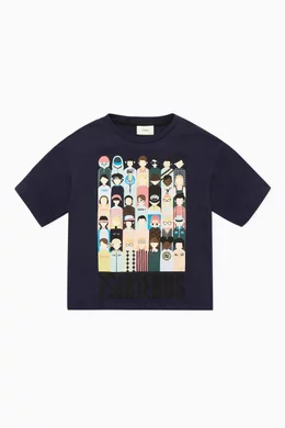 Buy Fendi Blue Fendi Friends Short Sleeved T Shirt For Boys Online Ounass Qatar