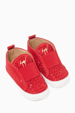 Buy Giuseppe Zanotti Red Studded Leather Sneakers For Baby Girls Online Ounass Qatar