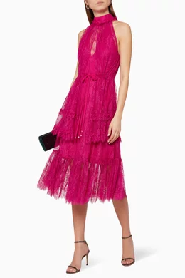 Buy Alexis Purple Magdalina Lace Dress For Women Online | Ounass Qatar