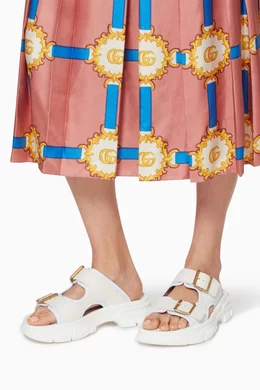 Buy Gucci White Aguru Leather Slide Sandals For Women Online Ounass Qatar