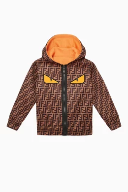 Buy Fendi Orange Monster Eyes Reversible Neoprene Hoodie For Boys Online Ounass Qatar