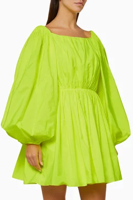 green emerald velvet dress Valentino Neon Green Tiered Maxi Dress – MSA Haute Couture main image 1