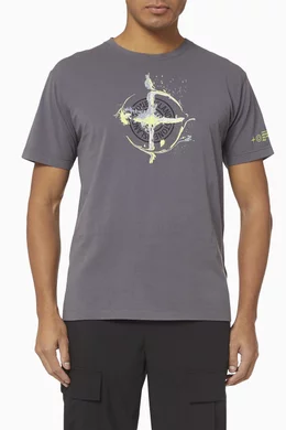 Buy Stone Island Blue Marble One Printed Jersey T-shirt For Men