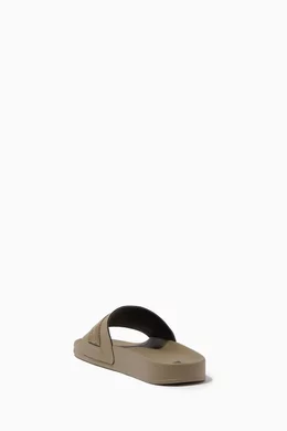 Buy Off-White Brown Industrial Slides in PU For Men Online