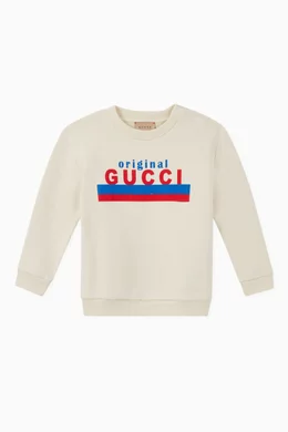 Buy Gucci White Original Gucci Print Sweatshirt For Baby Boys Online Ounass Qatar