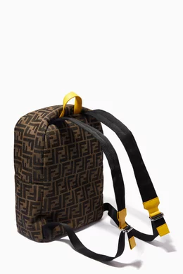 Buy Fendi Brown Monster Eyes Backpack in FF Jacquard For Boys Online Ounass Qatar