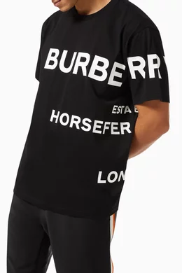 Buy Burberry Black Horseferry Print Oversized T-shirt in Cotton
