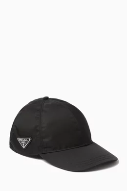 Buy Prada Black Triangle Logo Baseball Cap in Re Nylon For Men Online Ounass Qatar