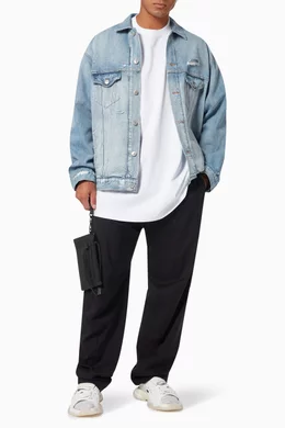 Buy Balenciaga Blue Barcode Large Fit Jacket in Organic Vintage 