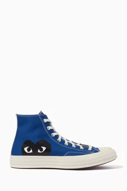 Buy Comme des Garcons PLAY Blue x Converse Chuck 70 High Top Sneakers in Canvas For Men Online Ounass Qatar