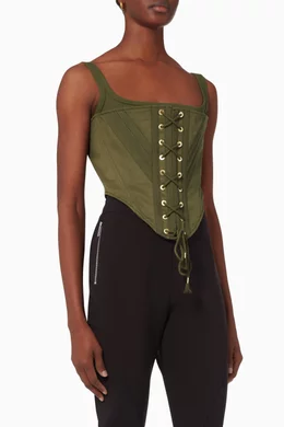 Buy Dion Lee Green Laced Utility Corset For Women Online | Ounass Qatar