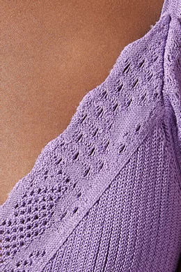 Buy Balenciaga Purple Slip Dress in Lace Viscose Knit For Women Online |  Ounass Qatar